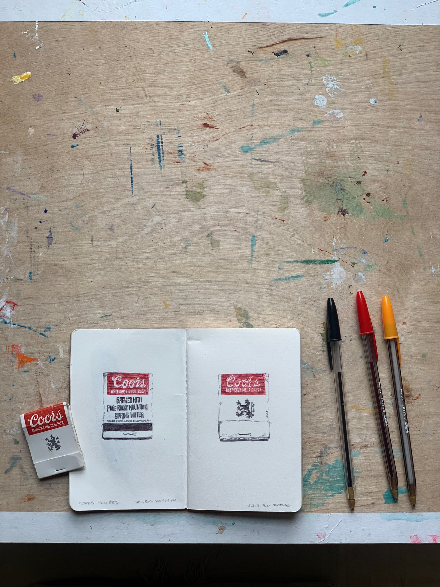 COORS MATCHES- BIC DRAWING